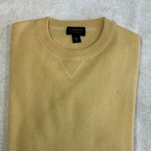 Forte Men's Yellow 100% Cashmere Crewneck Sweater